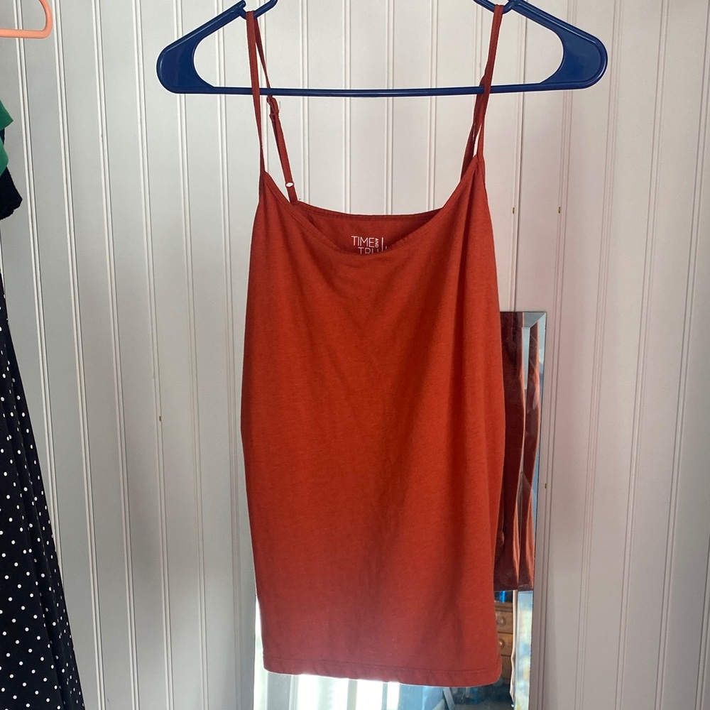 Time and Tru Rust Orange Spaghetti Strap Cami